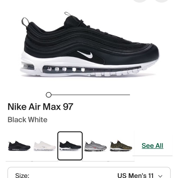 Nike Air Max 97 Women Shoes - Black and White - Picture 1 of 6